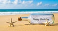 Message In Bottle On Sandy Beach Royalty Free Stock Photo