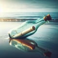 Message in a bottle sits on deserted beach awaiting discovery