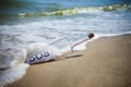 Message in a bottle / SOS! Royalty Free Stock Photo