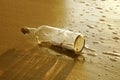 Message in a Bottle at Sunset Royalty Free Stock Photo