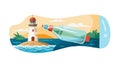 Message in a Bottle on Tropical Island Vector, vector design Generative AI Royalty Free Stock Photo