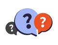 Message box with question mark icon. Question bubbles, Ask help sign. Faq questionnaire symbol. Quality design element. Royalty Free Stock Photo