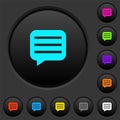 Message box with rows dark push buttons with color icons Royalty Free Stock Photo