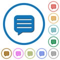 Message box with rows icons with shadows and outlines