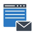 Message browser glyph color flat vector icon Royalty Free Stock Photo