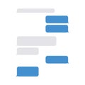 Message bubble chat conversation box. Text sms messenger speech balloon vector interface