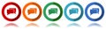 Message, bubble, dialog vector icons, flat icon set for logo design, webdesign and mobile applications, colorful web button Royalty Free Stock Photo