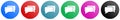 Message, bubble, dialog vector icons, set of circle gradient buttons in 6 colors options for webdesign and mobile applications Royalty Free Stock Photo