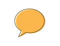 Message bubble template. Orange outline speech symbol. Dialog sms icon in flat design. Chat conversation in simple