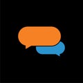 Message Bubbles,Chat Icon, Dialogue logo on dark background