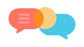 Message Bubbles with Text and Smile, vector design Generative AI Royalty Free Stock Photo