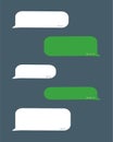 Message bubbles vector icons for chat. Vector imessage bubbles design template for messenger chat Royalty Free Stock Photo