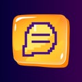 Message in chat glossy ui button with pixelated color icon Royalty Free Stock Photo