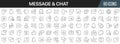 Message and chat line icons collection. Big UI icon set in a flat design. Thin outline icons pack. Vector illustration EPS10 Royalty Free Stock Photo