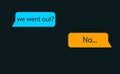 message chat between 2 people in a private gay application with original colors