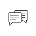 Message, chat, speech bubble, talk, dialog thin line icon. Linear vector symbol