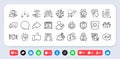 Message, Clean bubbles and Smartphone protection line icons pack. For web app. Social media icons. Vector