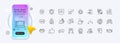Message, Clean bubbles and Smartphone protection line icons for web app. Pictogram icon Vector