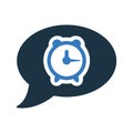 Message, clock, communication, time service icon. Editable vector isolated on a white background Royalty Free Stock Photo