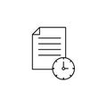 Message, clock, document icon. Simple line, outline vector of information transfer icons for ui and ux, website or mobile Royalty Free Stock Photo