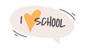Message cloud with emoji flat icon Love school Royalty Free Stock Photo