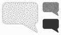 Message Cloud Vector Mesh Wire Frame Model and Triangle Mosaic Icon Royalty Free Stock Photo