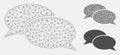 Message Clouds Vector Mesh Carcass Model and Triangle Mosaic Icon Royalty Free Stock Photo