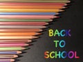 The message that colorful BACK TO SCHOOL on black background