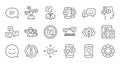 Message and Communication icons. Group chat, Speech bubble and Sms. Linear icon set. Vector