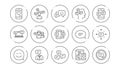 Message and Communication icons. Group chat, Speech bubble and Sms. Linear icon set. Vector