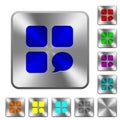 Message component rounded square steel buttons Royalty Free Stock Photo