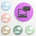 message on the computer badge color set. Simple glyph, flat vector of web icons for ui and ux, website or mobile application Royalty Free Stock Photo