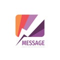 Message concept vector logo template design. Consult creative sign. Talking chat icon.