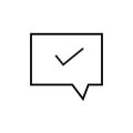 Message confirmation, accept message, chat bubbles message icon vector illustration on a white background.