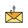Message cyber attack icon. Simple color with outline vector elements of hacks icons for ui and ux, website or mobile application Royalty Free Stock Photo