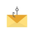 Message cyber attack icon. Simple color vector elements of hacks icons for ui and ux, website or mobile application Royalty Free Stock Photo