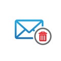 Message delete vector icon Royalty Free Stock Photo