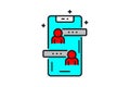 Mobile Chat Isolated Vector Illustration which can be easily Download Royalty Free Stock Photo