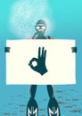 a message from a diver. OK Royalty Free Stock Photo