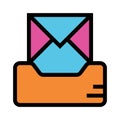 Message drawer color line icon Royalty Free Stock Photo