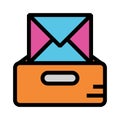 Message drawer color line icon Royalty Free Stock Photo