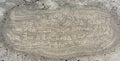 Message drawn in sand in Cuneiform script, at the site of Cavustepe Royalty Free Stock Photo