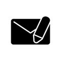Black solid icon for Message edit, chat and data Royalty Free Stock Photo