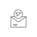 Message, email, send icon. Simple line, outline vector of information transfer icons for ui and ux, website or mobile application Royalty Free Stock Photo