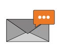 Message envelope and conversation bubble icon