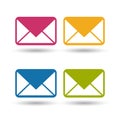 Message Envelope Icons For Apps And Websites - Colorful Vector Icons - Isolated On White