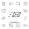 message envelope send outline icon. Detailed set of unigrid multimedia illustrations icons. Can be used for web, logo, mobile app Royalty Free Stock Photo