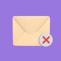 Message Failed to send 3d icon model cartoon style concept. render illustration