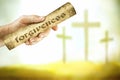 The message of forgiveness from the cross Royalty Free Stock Photo