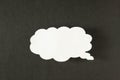 Message in the form of a cloud of paper on a black background, social networks, eddy Royalty Free Stock Photo